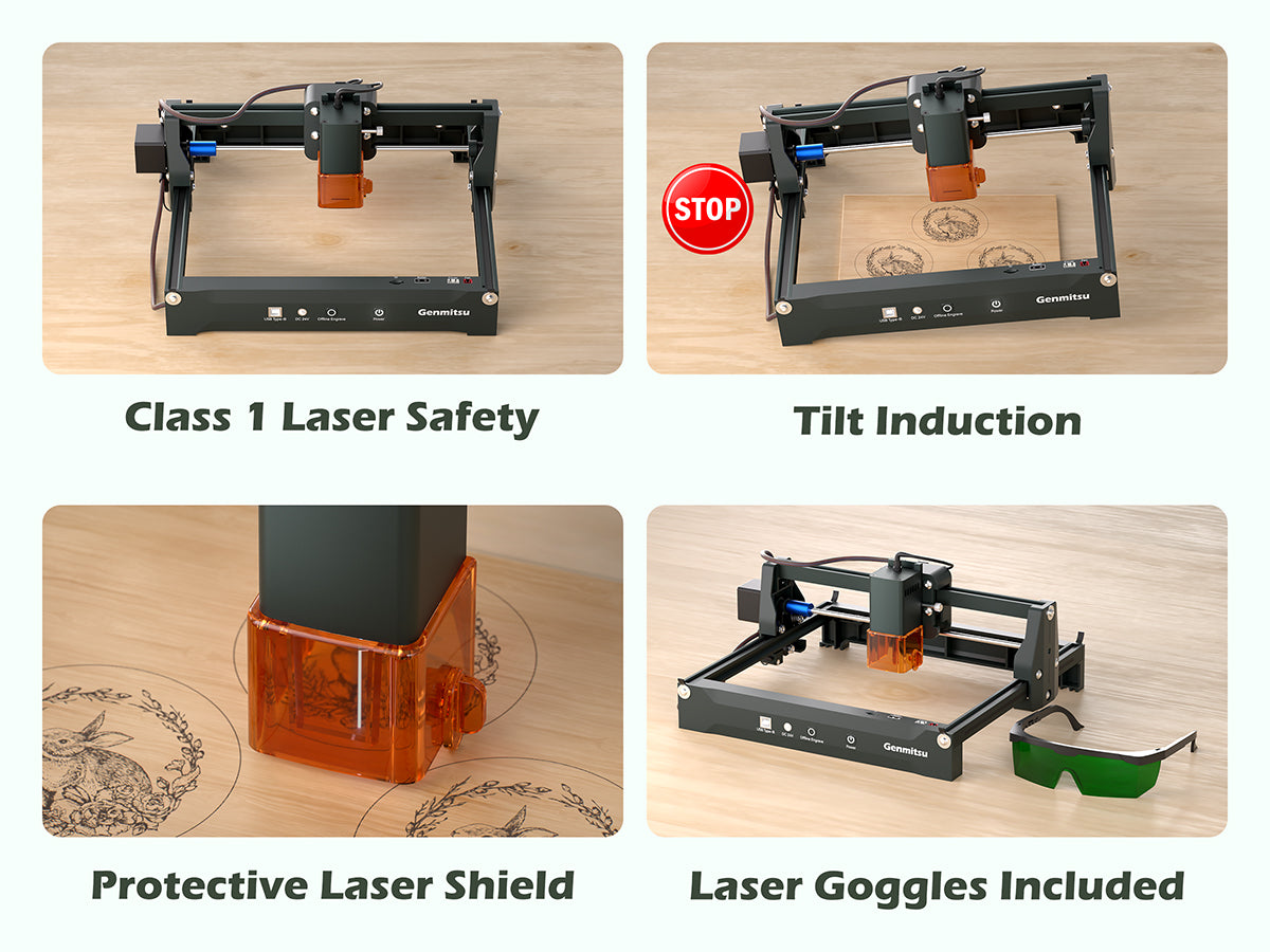 Genmitsu Laser Engraver Machine, 2.5W/5W/10W, &plusmn;0.01mm High Precision, IR Laser Compatible, Portable Laser Cutter | SainSmart
